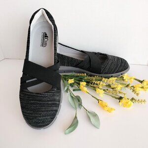 Cliffs White Mountain Felice Slip On Comfort Athleisure Flats 9.5 M Black Fabric